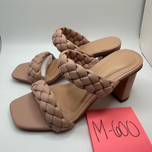 CUSHIONAIRE Technology Women's Iris braided Heel Sandal +Memory Foam 6 BLUSH - Picture 3 of 7